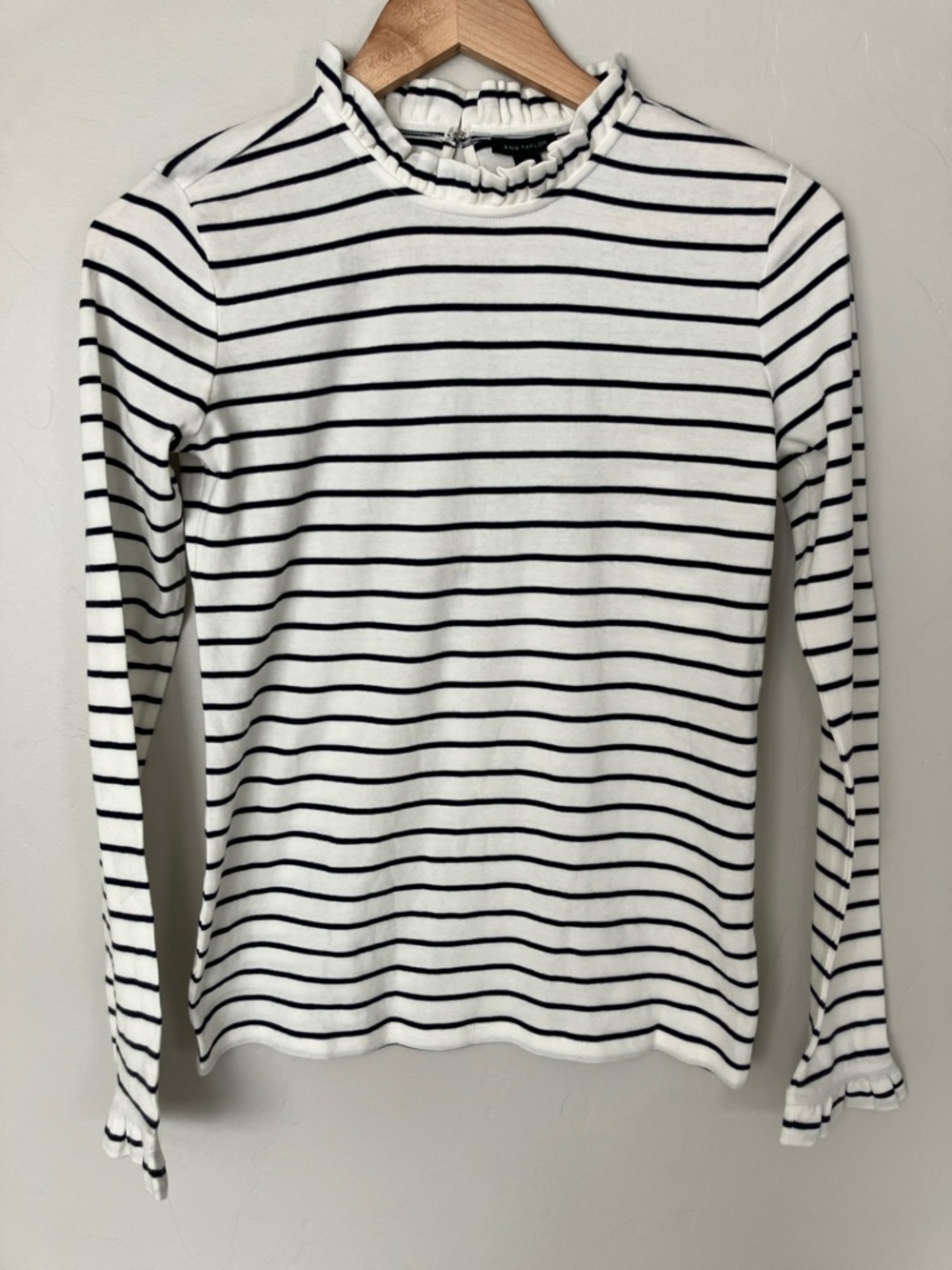 Ann Taylor Navy and White Striped Knit Top